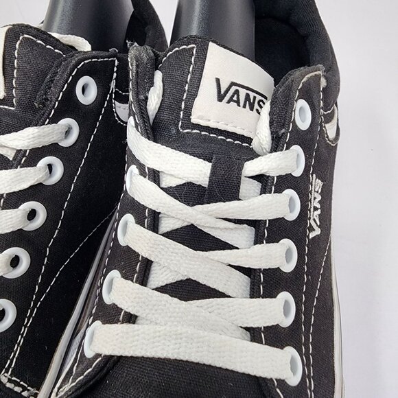 Vans Womens Size 8 Seldan Platform Low-Top Black Canvas Sneakers - Picture 8 of 12